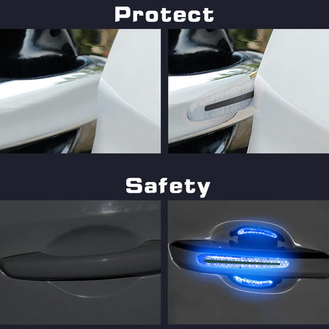 Auto Door Open Handle Bowl Warning Reflective Night Safety Stickers Decoration