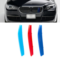 x xotic tech M-Colored Stripe Grille Insert Trims Compatible with BMW 7 Series F01/F02 2013 2014 2015 730i 740i 750i 760i 730Li 740Li 750Li 760Li Kidney Grill (9-Beams Standard Grille)