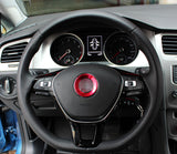 Red Center Steering Wheel + AC Climate Control Knob Ring Cover for VW MK7 Golf