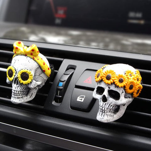 Skull Car Air Fresheners Vent Clips for Halloween Car Interior Decorations