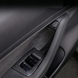 Carbon Fiber Style Window Switch Panel Cover Trim for Tesla Model 3 2021-2023