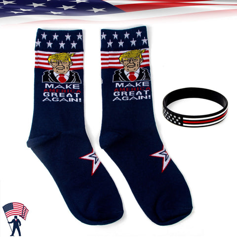 Donald Trump 2024 President MAGA Socks Men's Women's Cotton Novelty Crew Socks