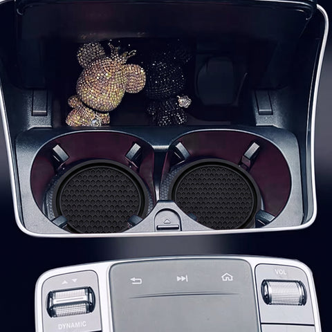 4PCS Honeycomb Car Cup Coaster Anti-Slip Rubber Console Drink Holder Pad 7cm