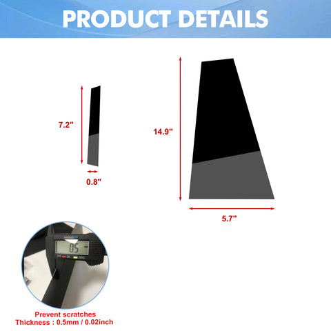 Black Window Pillar Post Door Trim Piano Cover Kit For Mercedes Benz CLS 2012-16