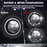 2pcs Bling Rhinestone Car Engine Ignition Start Button Ring Emblem Sticker Cover