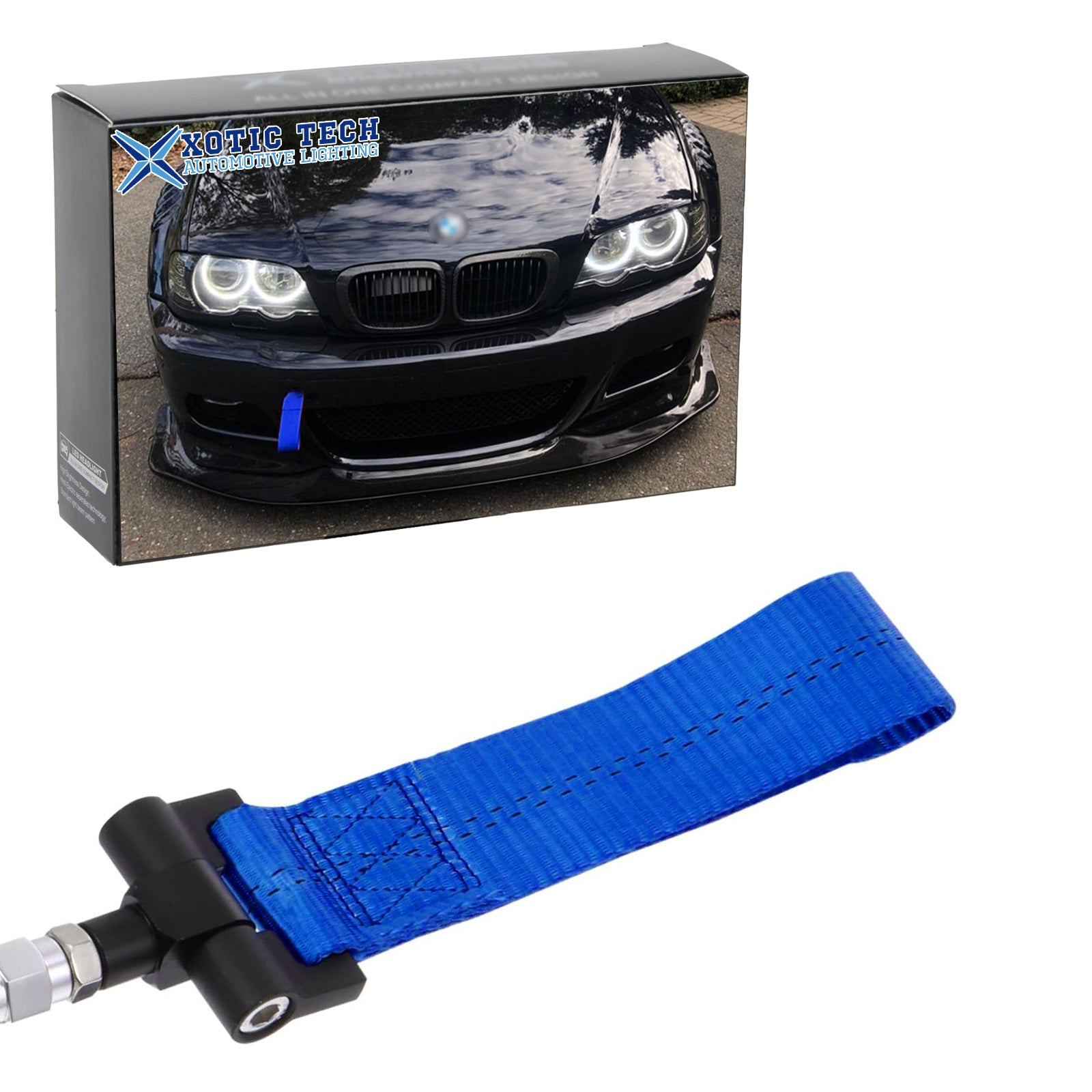 Red / Blue / Black JDM Style Tow Hole Adapter with Towing Strap for BM