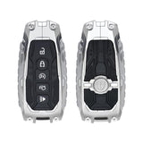 x xotic tech Heavy Key Fob Cover, Zinc Alloy Key Protective Case Keychain Compatible with Ford Explorer Fusion Escape Edge Expedition F150 F250 F350 F450 F550 Maverick Mustang Accessories 3/4/5 Buttons