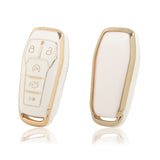 2X White TPU Full Protect Smart Key Fob Cover For Ford Fusion F-150 Raptor Edge