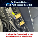 4Sets Steel Bulkhead Riser Kit, Engine Motor Hood Vent Spacer Riser, 1 inch 8mm Aluminum Alloy Engine Hood Ventilation Spacer for Auto Engine Turbo Swap