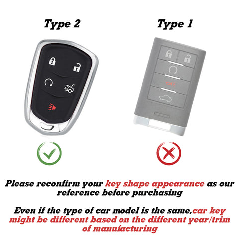 Black Soft TPU Remote Control Smart Key Fob Cover Compatible with Cadillac ATS 2013-2019, CT6 2016-2020, XT5 2017-2021, XT4 2018-2021, Escalade 2019-2021,CTS 2014-2021, SRX XTS 2015-2021