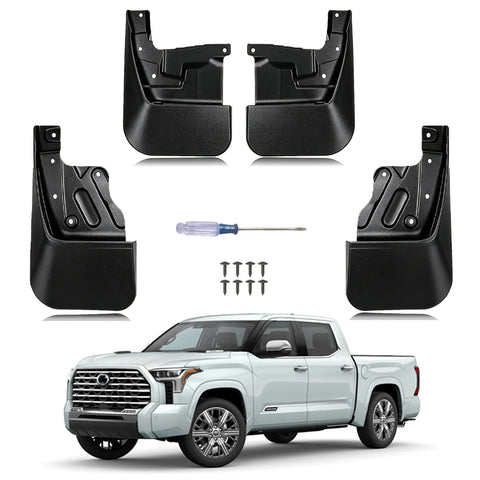x xotic tech Mud Flaps Splash Guard Compatible with Toyota Tundra 2022-2026 Front & Rear Mudguards Fender Flare Dirt Slush Trap Protector Set Pickup Truck Accessories(4PCS)