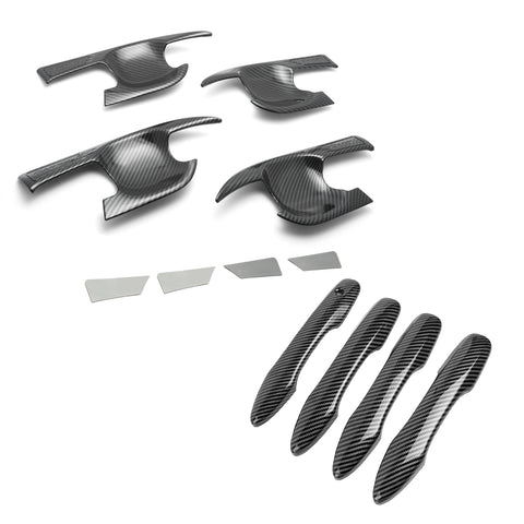 Carbon Fiber Style Door Handle Bowl Cover Decor Kit For Toyota Camry 2018-2026