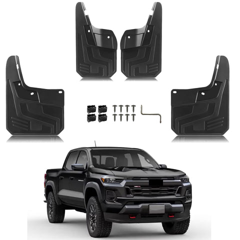 x xotic tech Mud Flaps Splash Guard Compatible with Chevrolet Colorado Z71/WT/LT 2023 2024 2025 2026 Front & Rear Mudguards Fender Flare Dirt Slush Trap Protector Set Pickup Truck Accessories(4PCS)
