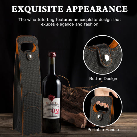 Portable Bottle Wine Gift Bag Champagne Beer Holder for Picnic Party, Christmas