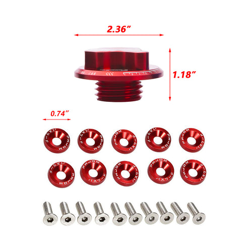 Screw-In Middle Finger Oil Tank Cap Engine Bay Dress Up Kit For Toyota Camry