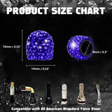 4x Handmade Crystal Rhinestone Universal Car Tire Valve Caps Chrome Accessories