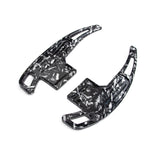 Black Forged Pattern Paddle Shifter Extension Cover For Ford Mustang 2015-2023
