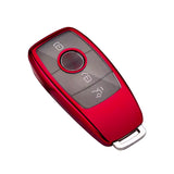 Red Exact Fit Full Protect Smart Soft Key Fob Cover w/Button For Mercedes C E S