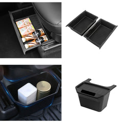 Front&Back Seat Hidden Storage Box Insert Organizer Combo For Model Y 2020-2023