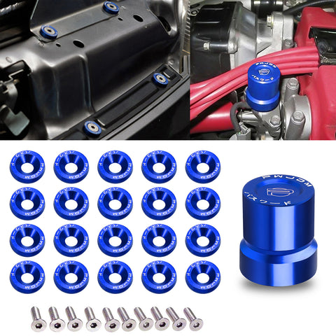 JDM VTEC Solenoid Valve Cover Cap Fender Bumper Engine Bay Washer Kit For Honda