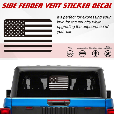 x xotic tech American Flag Rear Middle Window Decal, Back Center Sliding Window Glass US Flag Vinyl Sticker Exterior Accessories Compatible with Jeep Gladiator JT 2020-up Truck