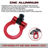 Set Sporty Style Front Bumper Tow Strap+Towing Hook For Honda Insight