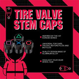 x xotic tech 4pcs Korean Game Style Tire Valve Stem Cover Caps Anodized Aluminum Alloy, Corrosion Resistant Leak-Proof Wheel Valve Cap Set, Universal for Cars Trucks Motorcycles SUVs