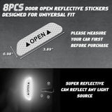 Door Open Warning Reflective Stickers Night Safety Decals Automotive Accessories