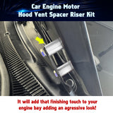 4Sets Steel Bulkhead Riser Kit, Engine Motor Hood Vent Spacer Riser, 1 inch 8mm Aluminum Alloy Engine Hood Ventilation Spacer for Auto Engine Turbo Swap
