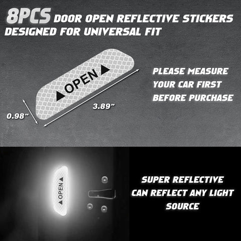 Auto Door Open Handle Bowl Warning Reflective Night Safety Stickers Decoration