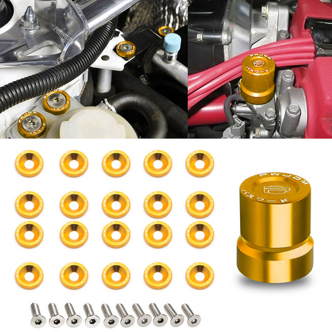 JDM VTEC Solenoid Valve Cover Cap Fender Bumper Engine Bay Washer Kit For Honda