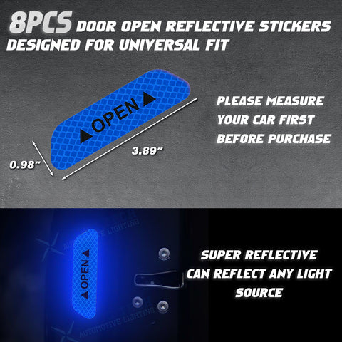 Auto Door Open Handle Bowl Warning Reflective Night Safety Stickers Decoration