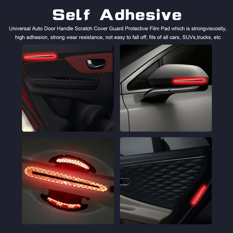 Auto Door Open Handle Bowl Warning Reflective Night Safety Stickers Decoration