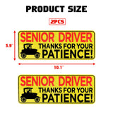 x xotic tech Elderly Driver Car Magnet Reflective Senior Driver Magnet Signs for Car Old People Gag Gifts Yellow Sign Magnetic Bumper Sticker for Grandma Grandpa