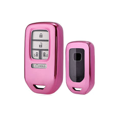 Pink Soft TPU Full Protect Key Fob Cover For Honda Accord CR-V Odyssey Civic 15+