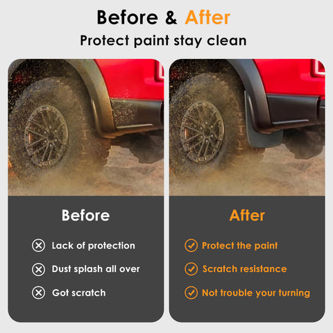 x xotic tech Mud Flaps Splash Guard Compatible with Toyota Tundra 2007-2021 Front & Rear Mudguards Fender Flare Dirt Slush Trap Protector Set Pickup Truck Accessories(4PCS)