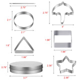 x xotic tech Korean Sugar Candy Making Tools Stainless Steel Cookie Cutters Biscuits Mold Squid Sugar Game Umbrella Triangle Star Round Square Baking Cake Mold Tin Case Needle For Chrismas Party