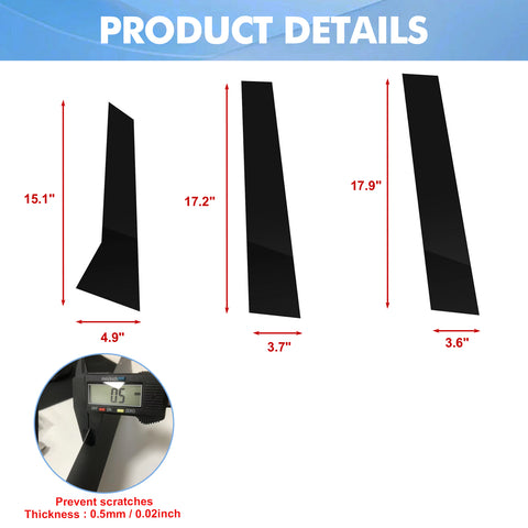 For Porsche Macan 2014-2022 6PCS Black Pillar Posts Door Trim Piano Cover Kit