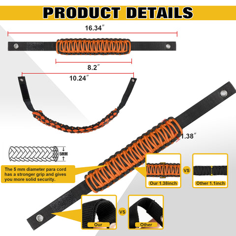 4pcs/Set Roll Bar Grab Handles Accessories For Ford Bronco 2/4 doors 2021-2025