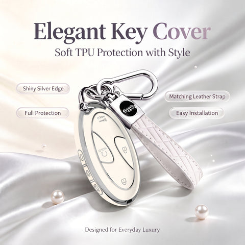 5/7 Button TPU Key Fob Cover Case w/Keychain For Hyundai Santa Fe Tucson Sonata