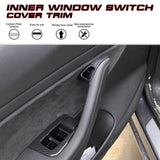 Carbon Fiber Style Window Switch Panel Cover Trim for Tesla Model 3 2021-2023