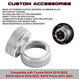 Silver Aluminum Alloy AC Climate Knob Ring Decor Cover For Toyota RAV4 2019-2023