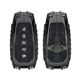 x xotic tech Heavy Key Fob Cover, Zinc Alloy Key Protective Case Keychain Compatible with Ford Explorer Fusion Escape Edge Expedition F150 F250 F350 F450 F550 Maverick Mustang Accessories 3/4/5 Buttons