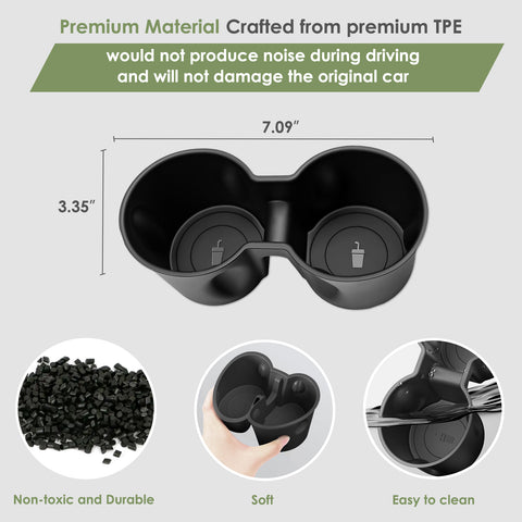 Center Console Dual Water Cup Holder Insert For Tesla Refresh Model 3 Model Y