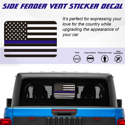 x xotic tech American Flag Rear Middle Window Decal, Back Center Sliding Window Glass US Flag Vinyl Sticker Exterior Accessories Compatible with Jeep Gladiator JT 2020-up Truck