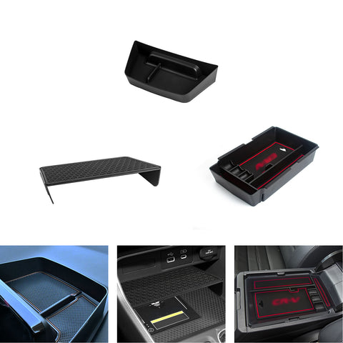 Center Console Armrest Box Dash Storage Organizer Combo Kit For Honda CRV 2023