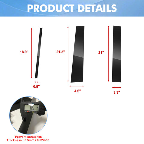 For Nissan Titan 2004-2015 6PCS Black Pillar Posts Door Trim Piano Cover Kit