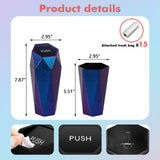 ABS Diamond Design Mini Rubbish Bins Waste Storage Trash Can Auto Accessories