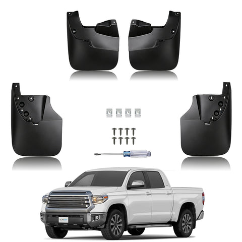 x xotic tech Mud Flaps Splash Guard Compatible with Toyota Tundra 2007-2021 Front & Rear Mudguards Fender Flare Dirt Slush Trap Protector Set Pickup Truck Accessories(4PCS)