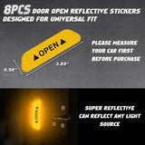 Door Open Warning Reflective Stickers Night Safety Decals Automotive Accessories